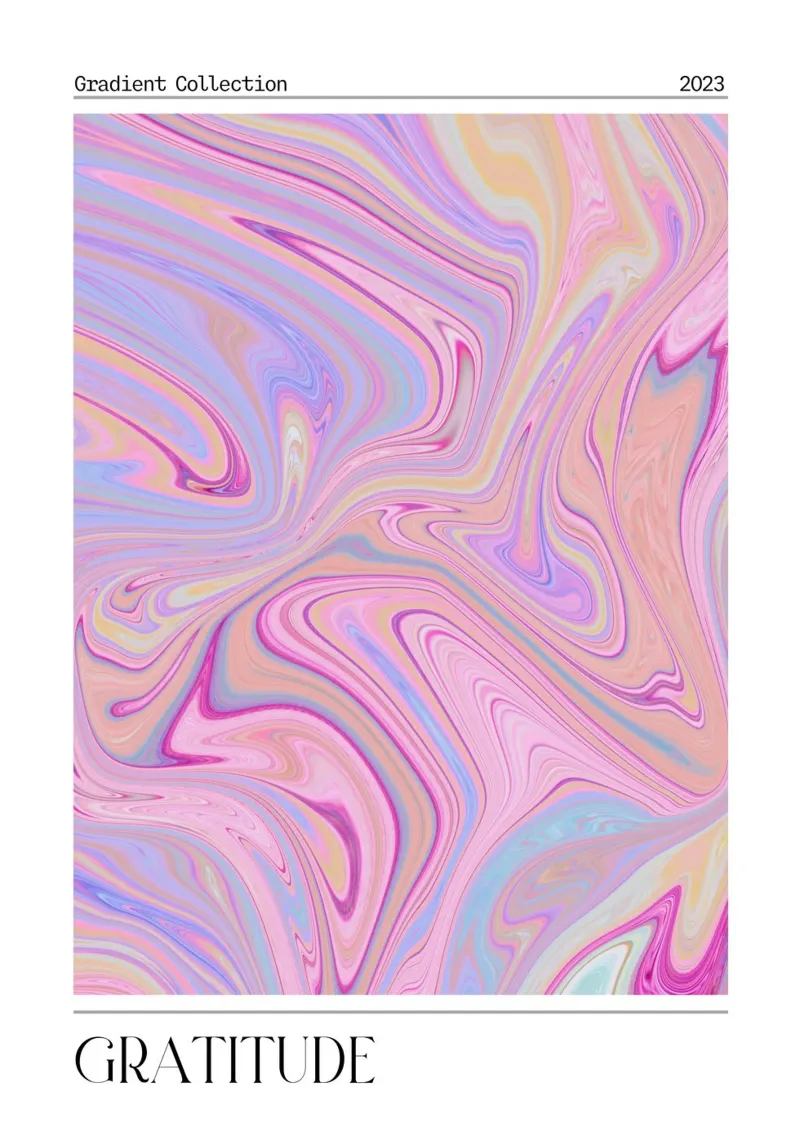 Dankbaarheid Marmer Werveling Pastel Kleurverloop Kunstdruk canvas van homdeco