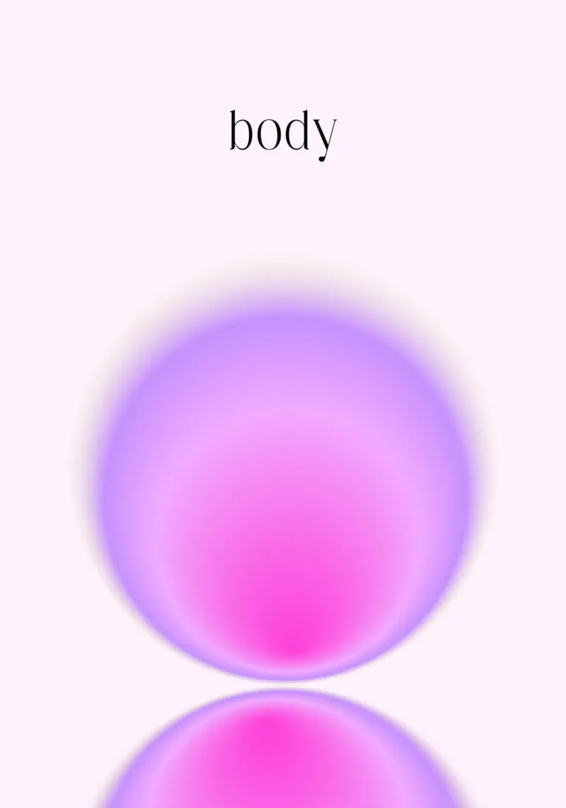 Corpo Aura Riflesso Rosa Viola Stampa Gradiente poster con telaio in alluminio da homdeco