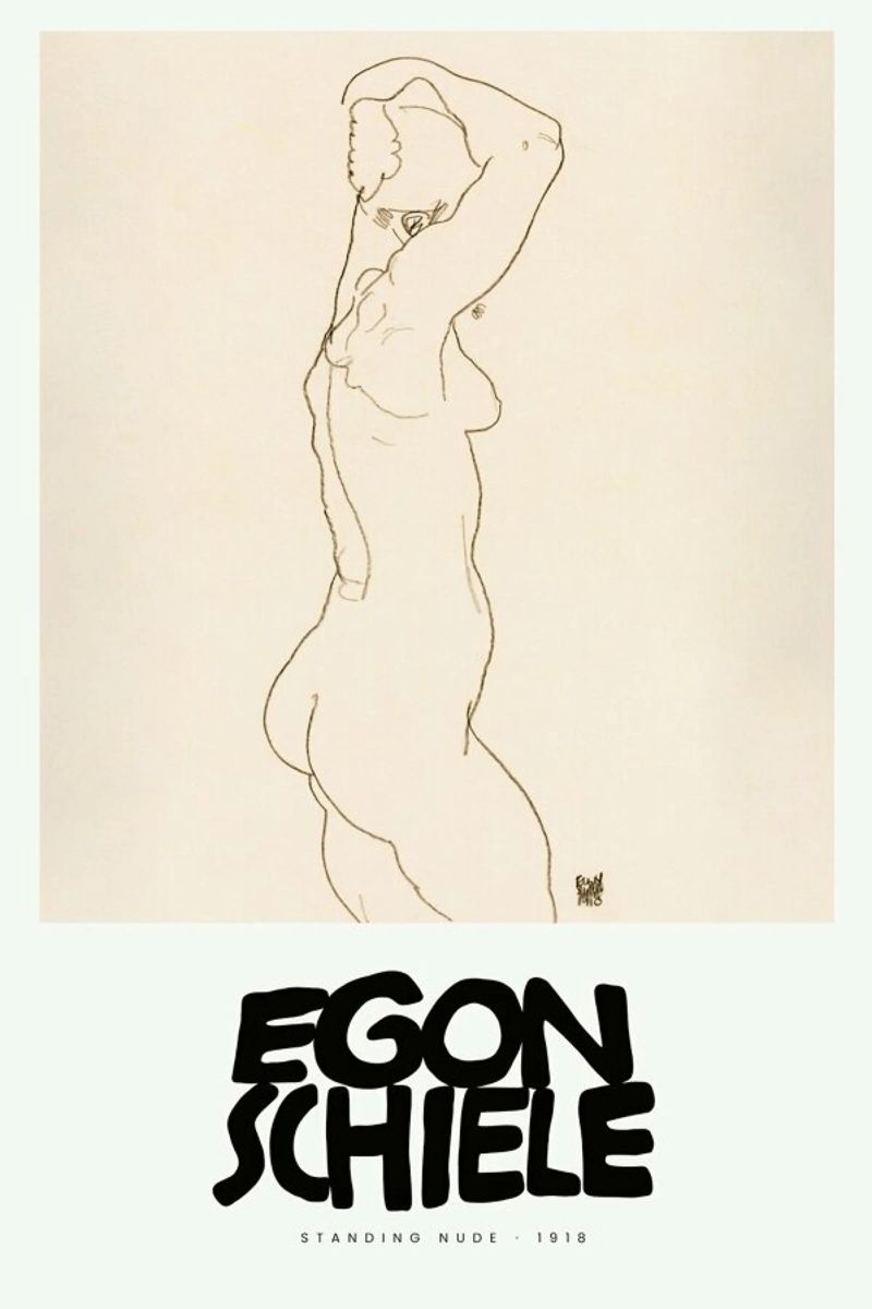Schiele - Standing Nude III Poster von Vintage by JUNIQE