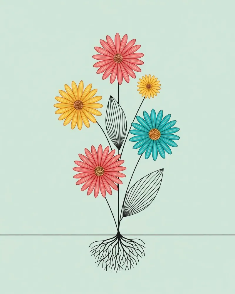 Floral bauhaus #078: Rooted in Joy pellicola backlit da Zen Design