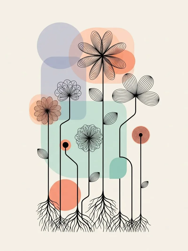 Floral bauhaus #079: Garden Architecture pellicola backlit da Zen Design