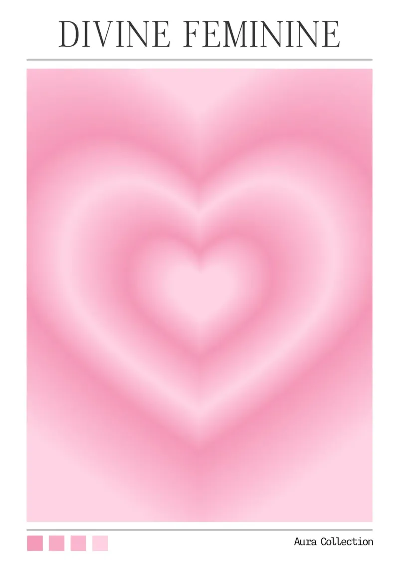 Stampa Aura Cuore Rosa Femminile Divino - Collezione Aura poster con telaio in alluminio da homdeco
