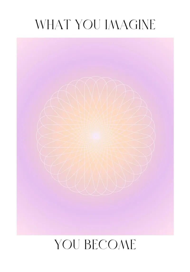 What You Imagine Sacred Geometry Aura Print canvas with Floater frame by homdeco