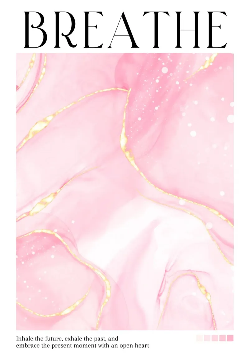 Breathe Pink Gold Alcohol Ink Art Print hahnemühle by homdeco