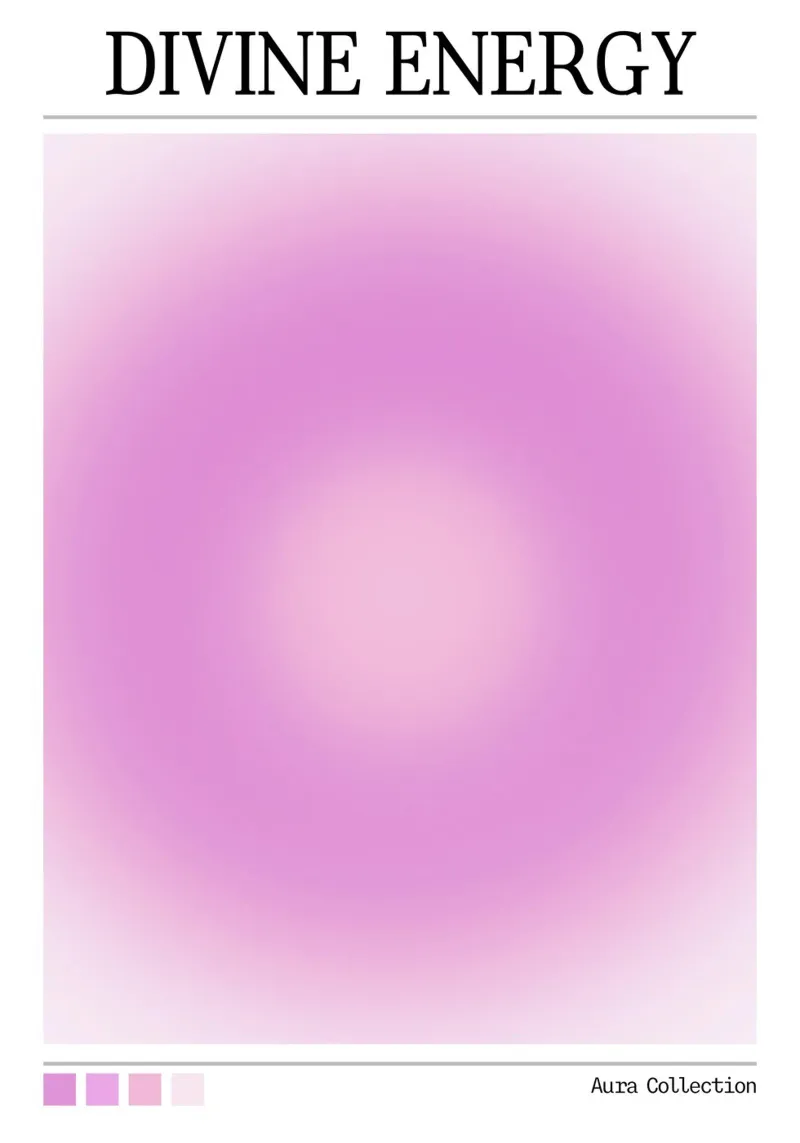 Divine Energy Purple Pink Aura Gradient Print alu-dibond by homdeco