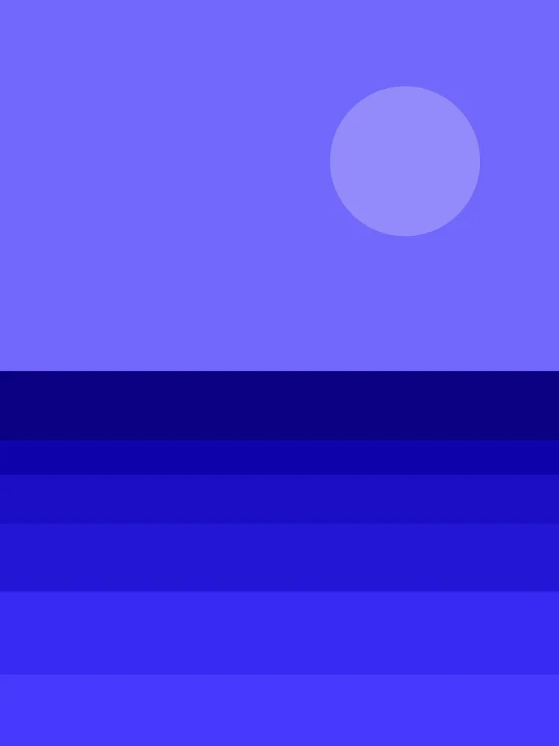 Blue Moon, vista geometrica astratta sul mare pellicola backlit da Lilou Art