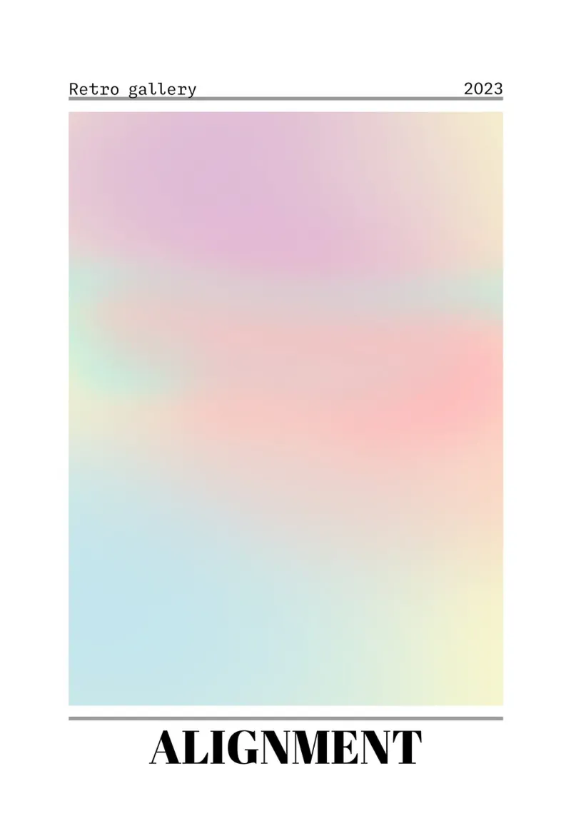 Retro Gallery 2023 - Alignment Pastel Aura Gradient Print canvas by homdeco