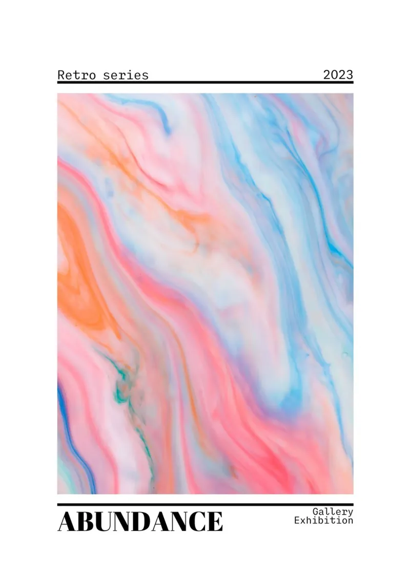Abundance Marble Swirl Retro Gallery Print metacrilato de homdeco