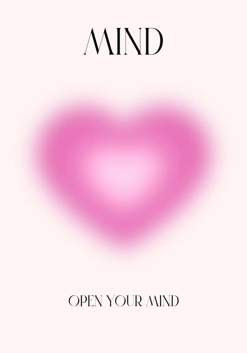Mind Open Your Mind Pink Heart Aura Print canvas by homdeco