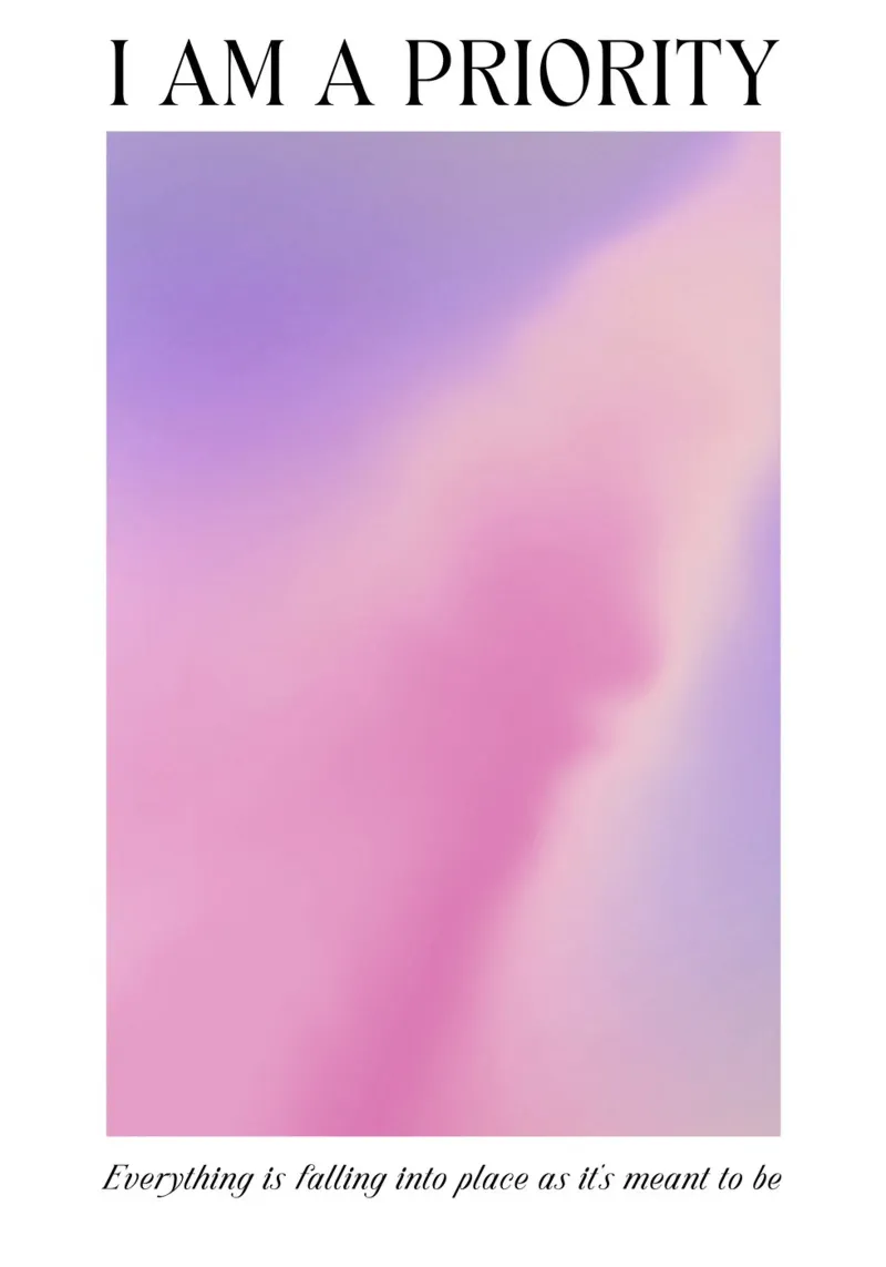 I Am A Priority Aura Gradient Print - Arte dell'amore per sé stessi pellicola backlit da homdeco