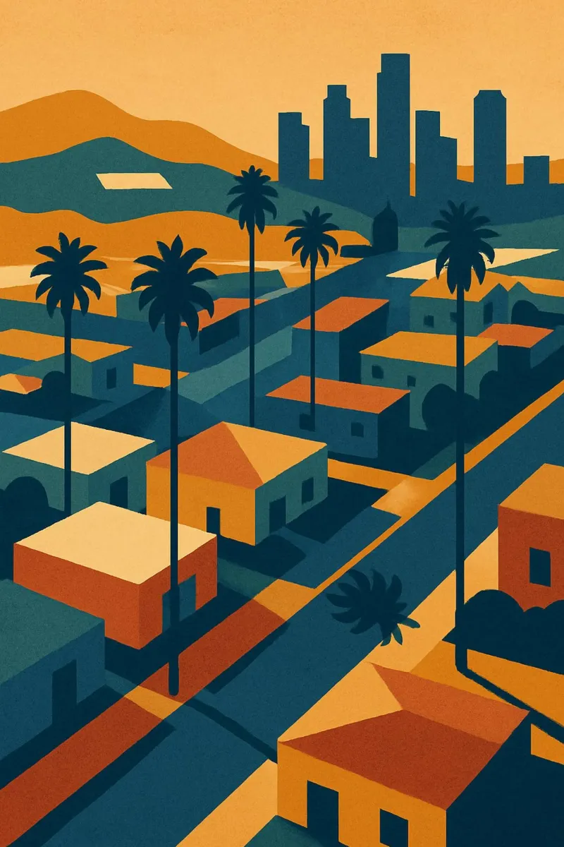 Los Angeles retro-pop pellicola backlit da JETLAG | affiches voyage