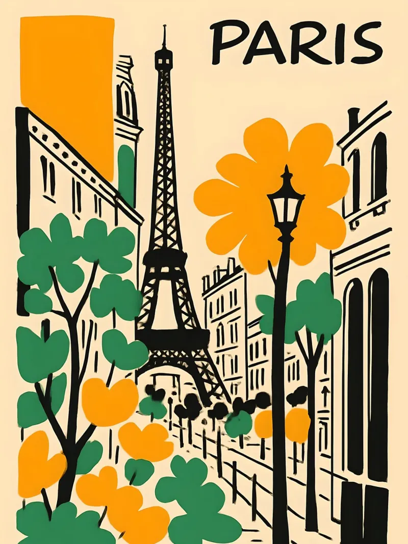 Illustrazione di Parigi con Torre Eiffel pellicola backlit da 🥝 KIWI STORE