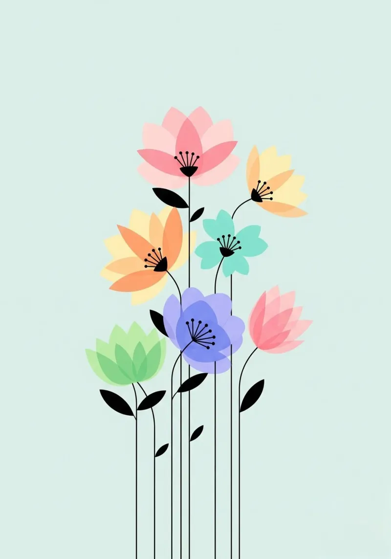 Floral bauhaus #094: Spring Breeze tela da Zen Design