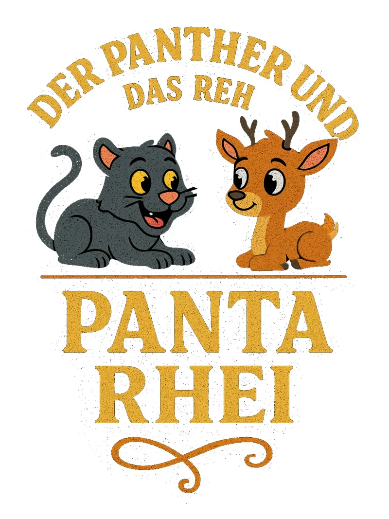 PANTA RHEI - DER PANTHER UND DAS REH poster met houten frame van Vintage Van Gogh