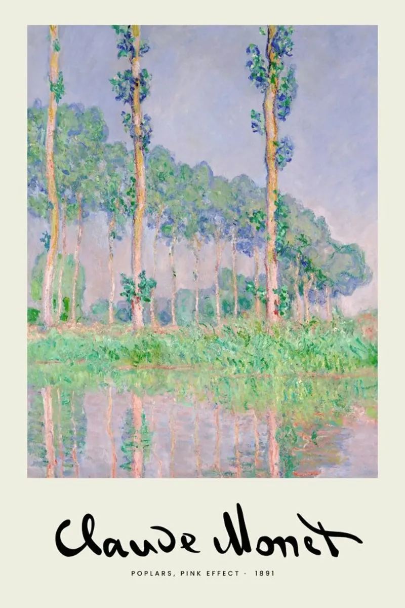 Monet – Signed Poplars pellicola backlit da Vintage by JUNIQE