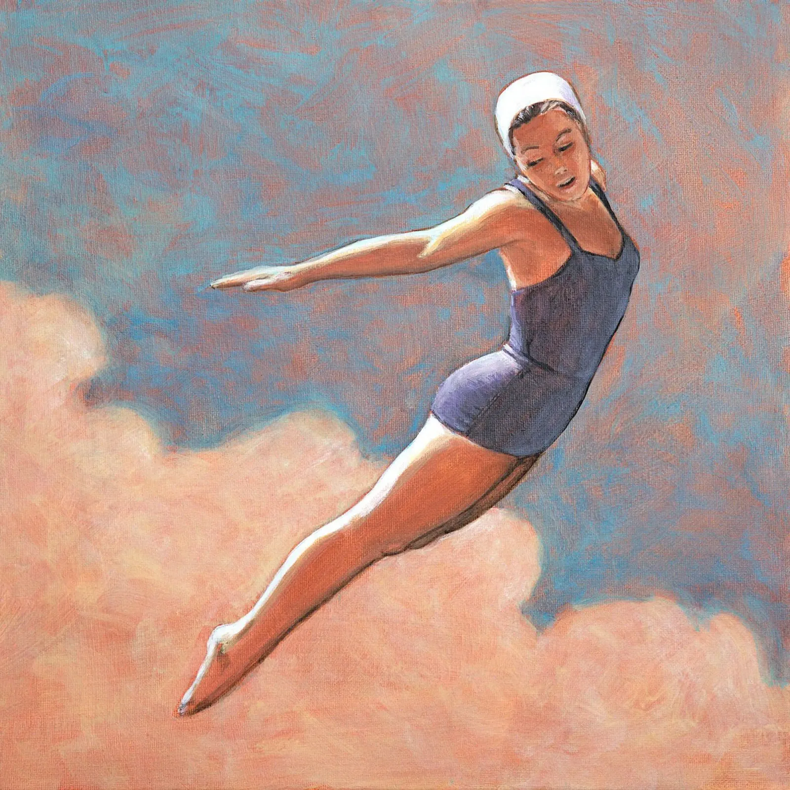 Turmspringer in weichen Wolken - Sarah Morrissette Forex-Platte von Rachelwhell