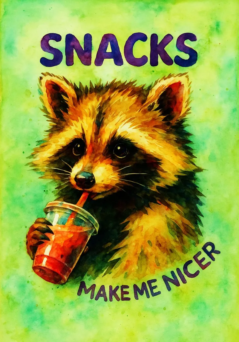 Lustige Waschbär-Snacks machen mich nett Poster von onerules