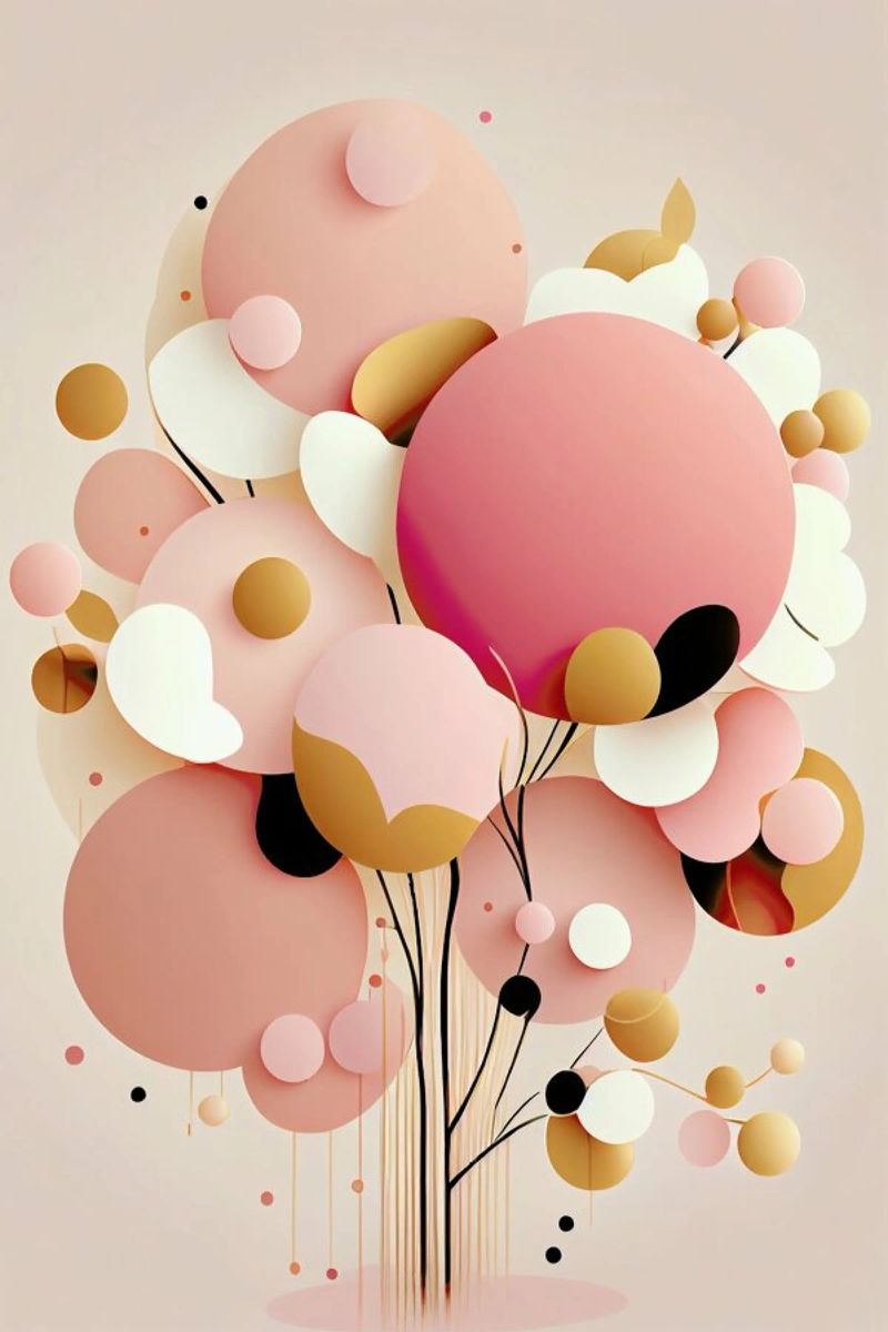 Bubblegum Abstract Minimalistic Aesthetic Floral 1 tela da Tameo