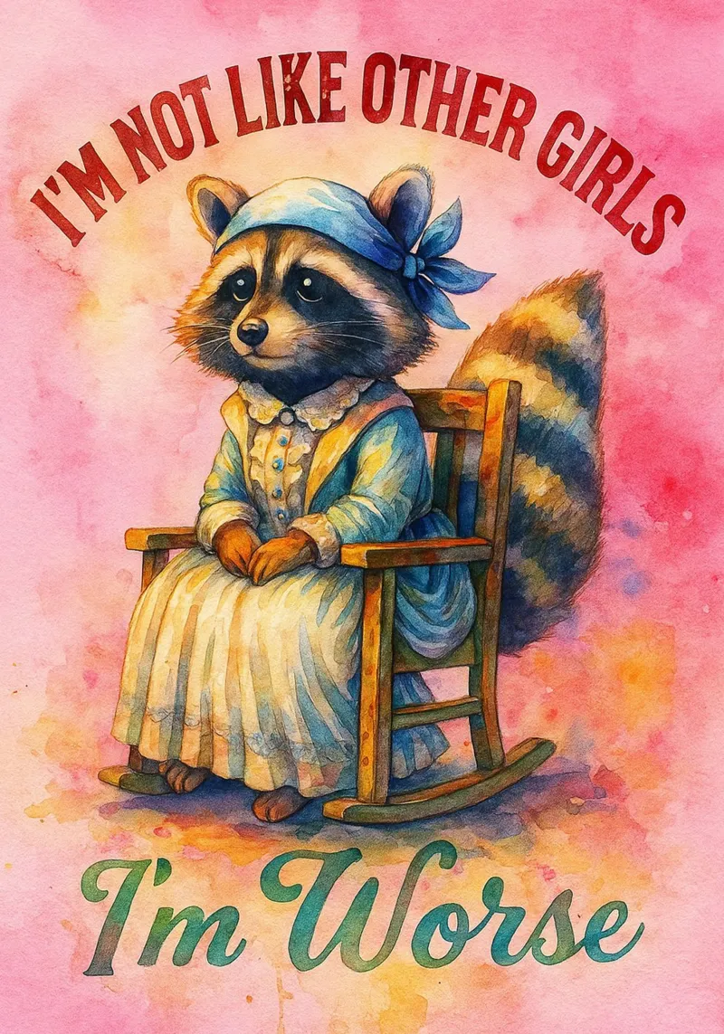 I'm not like other Girls im worse Funny Raccoon alu-dibond by onerules