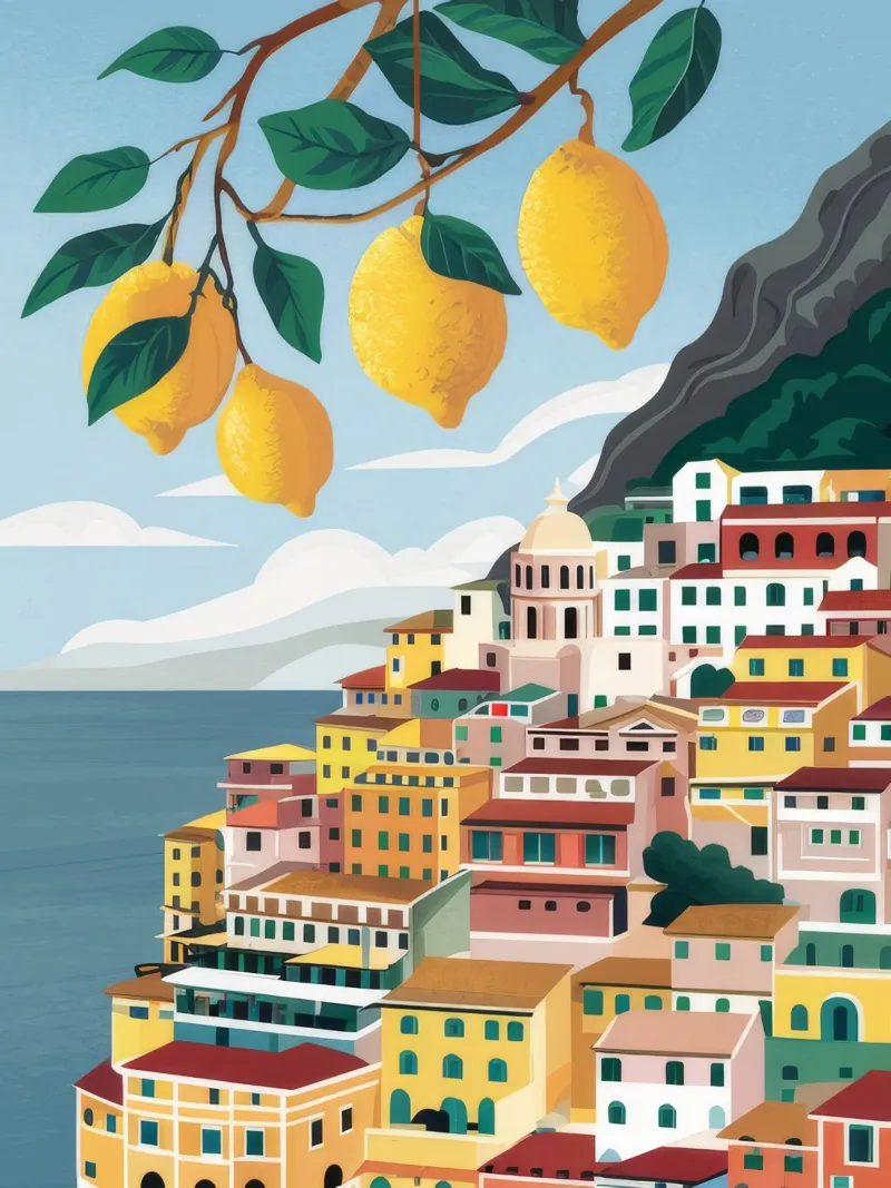 Positano Lemon Vista pellicola backlit da Muse Artworks