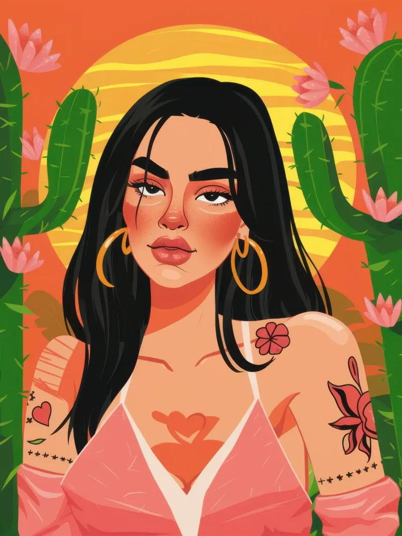 Cactus Tattoo Queen poster da Sentinel Glow