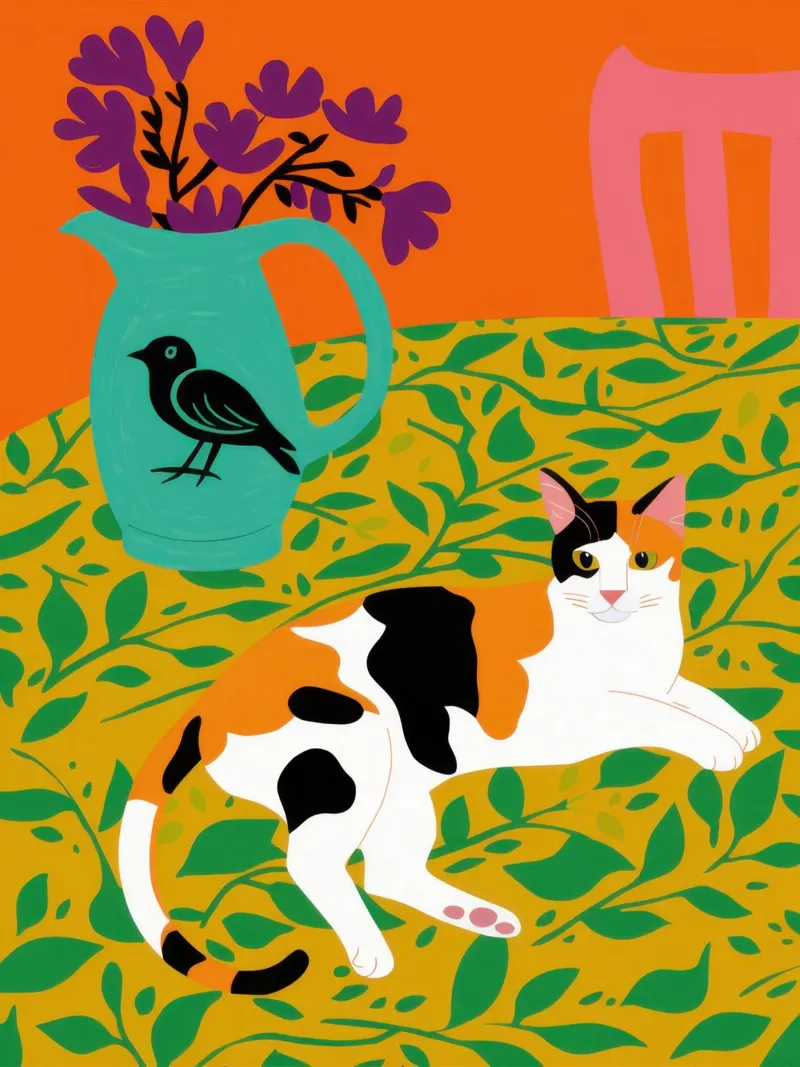 Calico Cat Bird plexiglass da Marigold Tiga