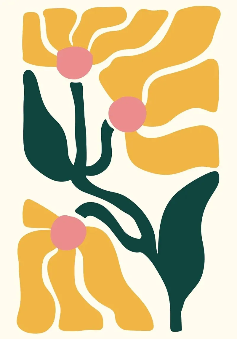 Abstracte bloemenprint 1 canvas van Patrick J Curtis
