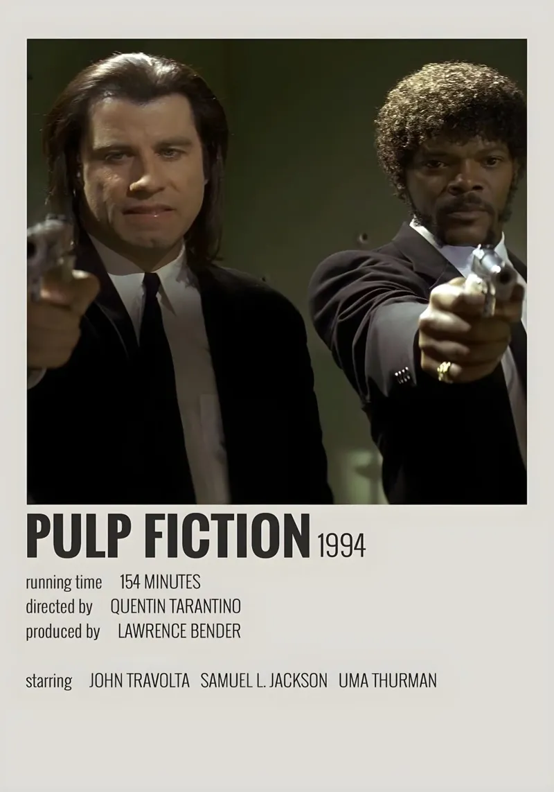 PULP FICTION 1994 pellicola backlit da MVFminimalist