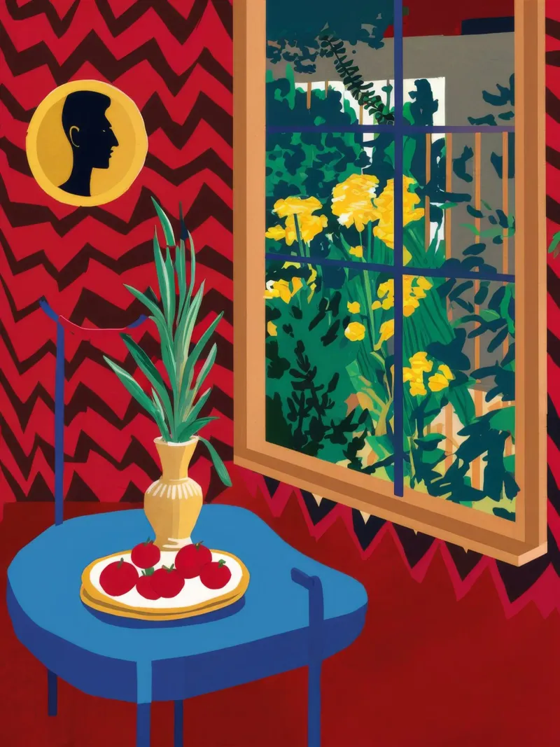 Red Window Cat canvas by Stone Decade