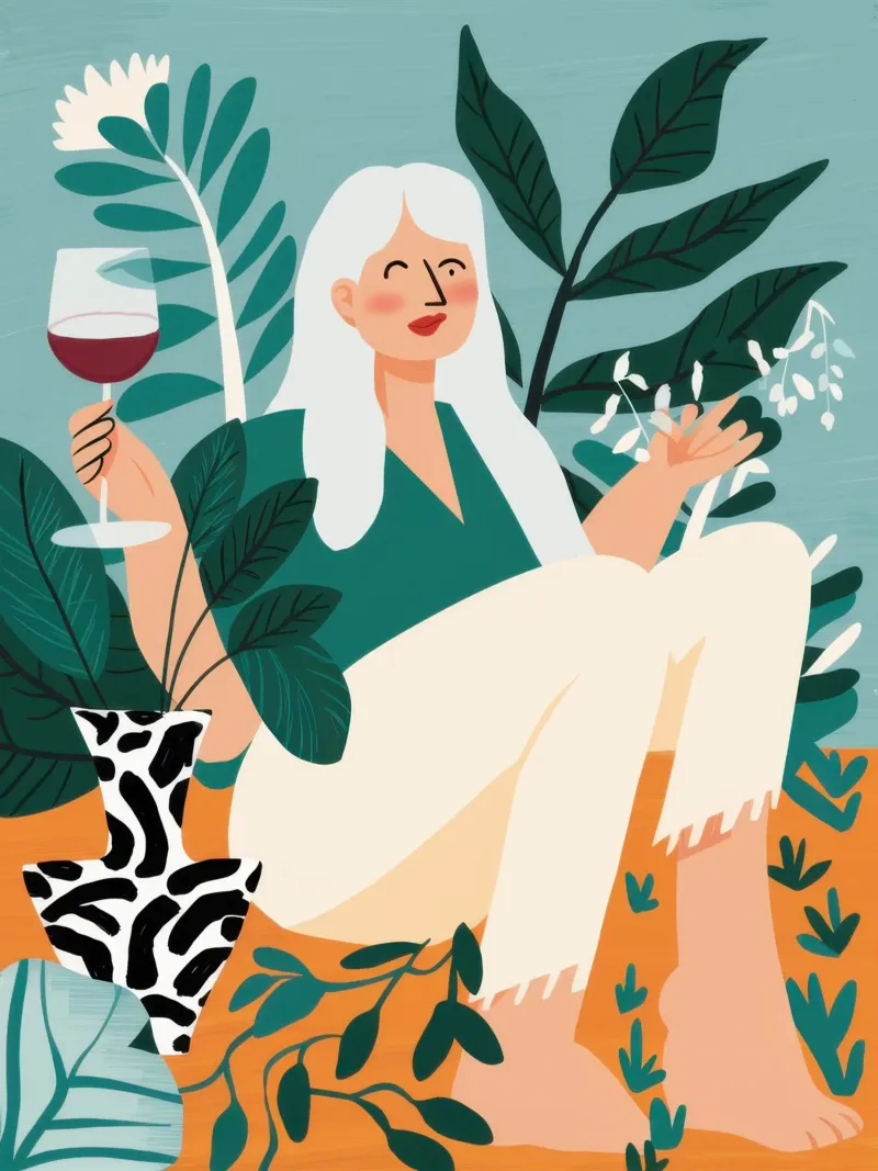Wine and Patterned Tights hahnemühle by Pale Aura