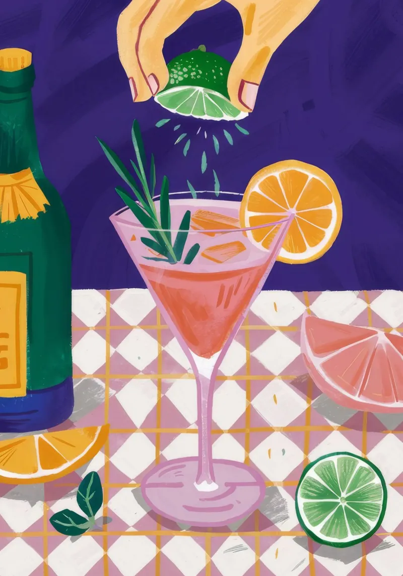 Cocktail di lime e arancia pellicola backlit da Muse Artworks