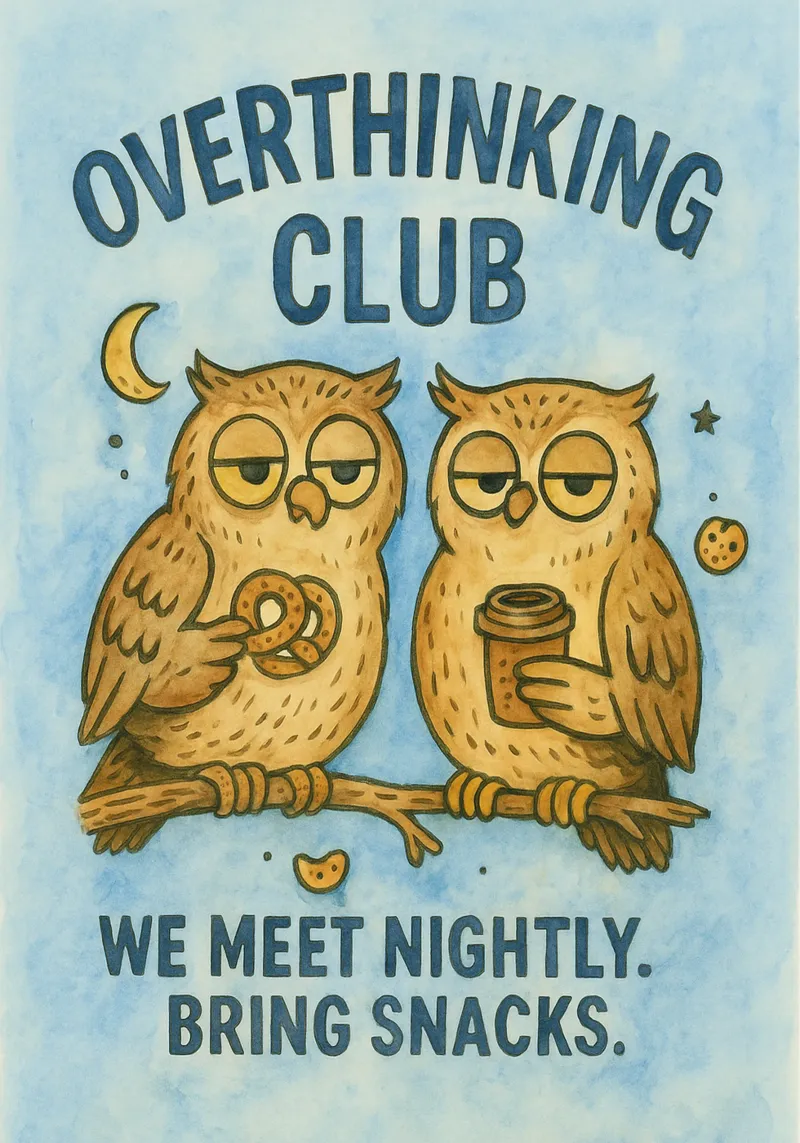 Overdenkende Uilen Club canvas van onerules