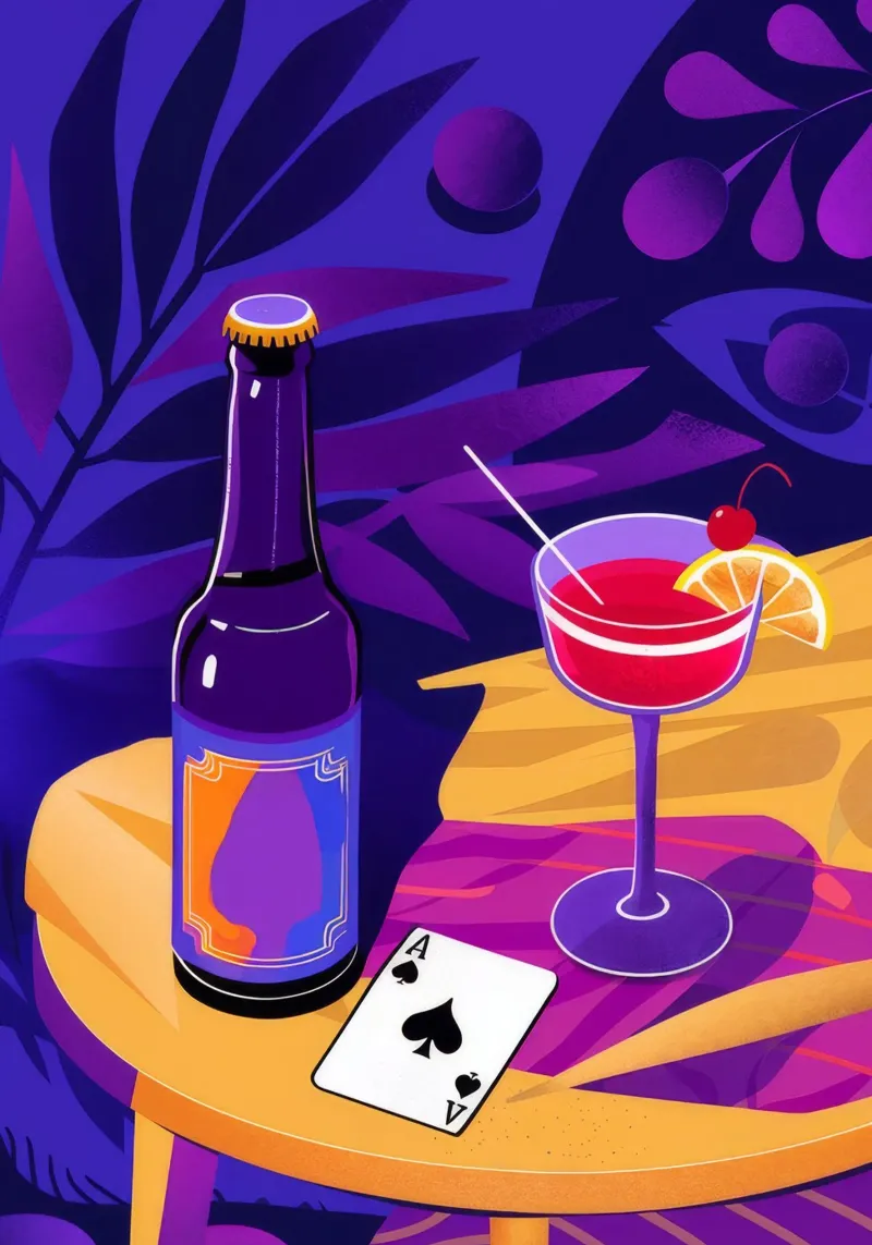 Playing Card Wine Game canvas by Muse Artworks