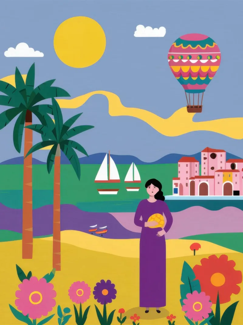 Le bonheur des ballons de plage poster avec cadre en aluminium de Sentinel Glow