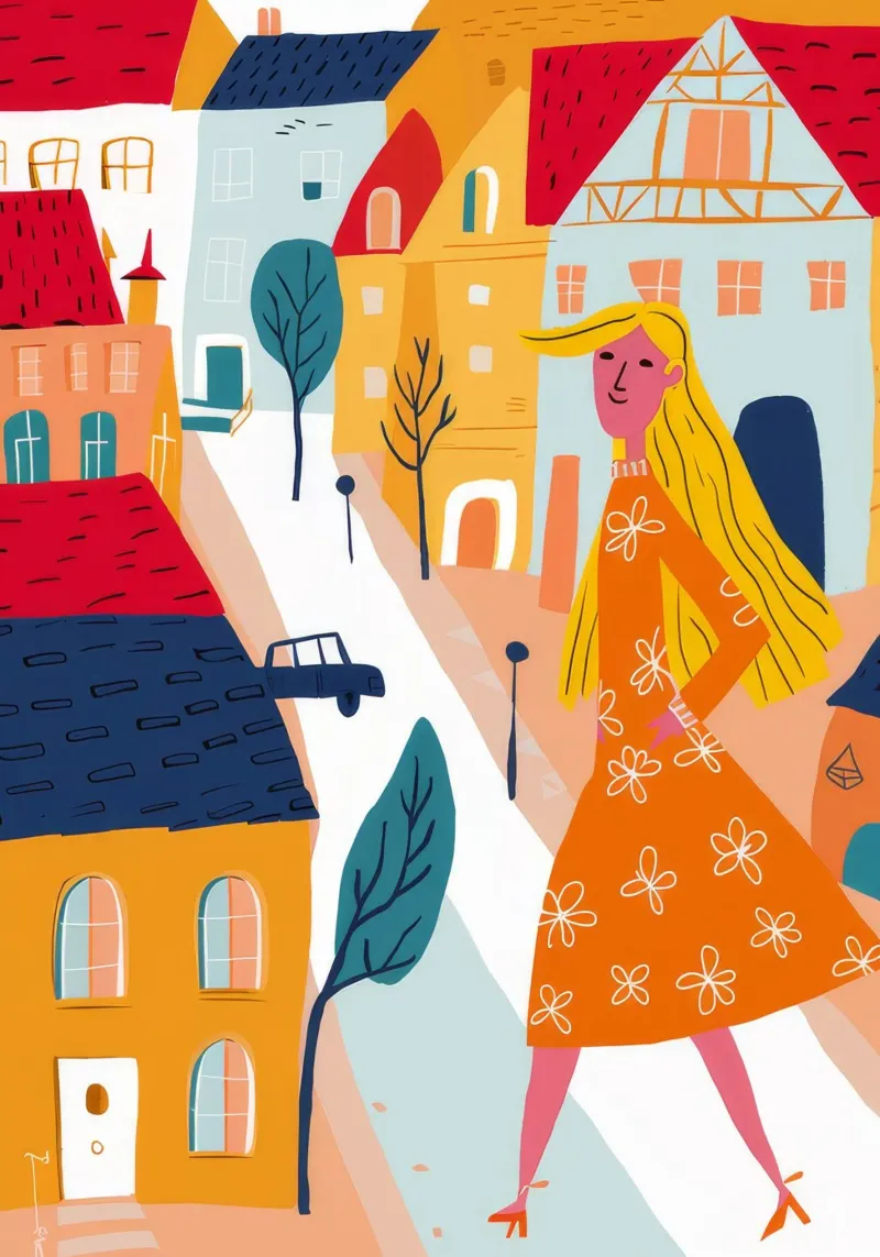 Passeggiata nella città europea alluminio dibond da Muse Artworks