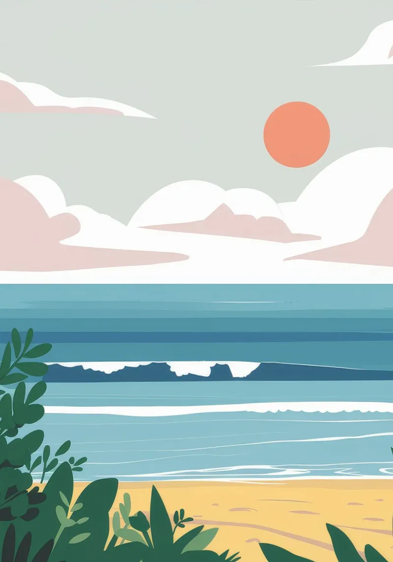 Tramonto con vista sull'oceano pellicola backlit da Muse Artworks
