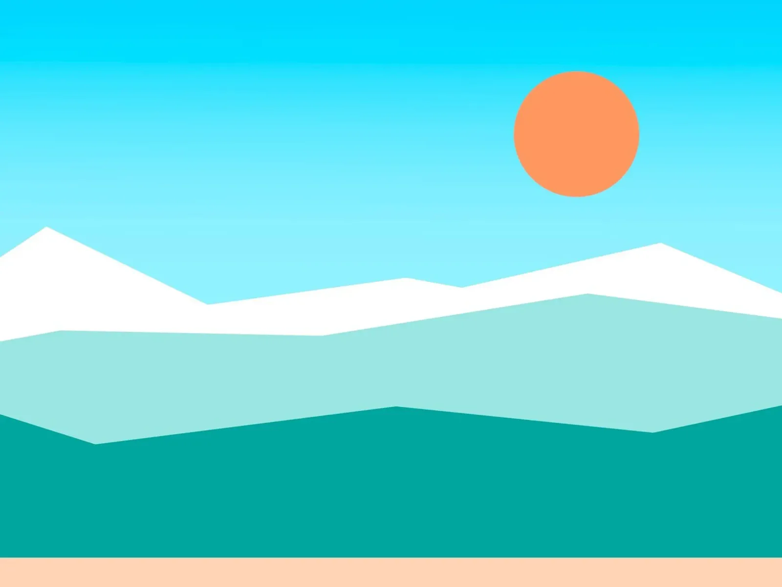 cielo blu geometrico con sole poster con telaio in plastica da pastel color shape