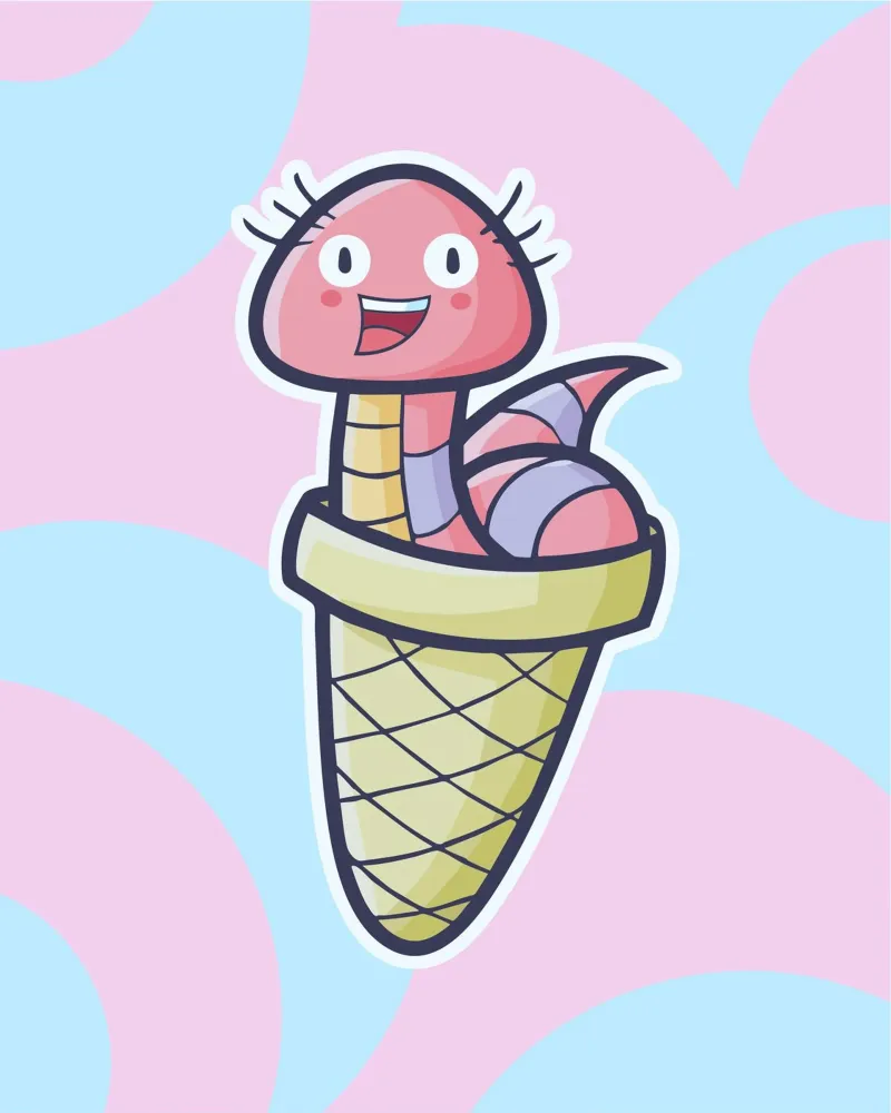 ice cream pet poster with plastic frame by pastel color shape