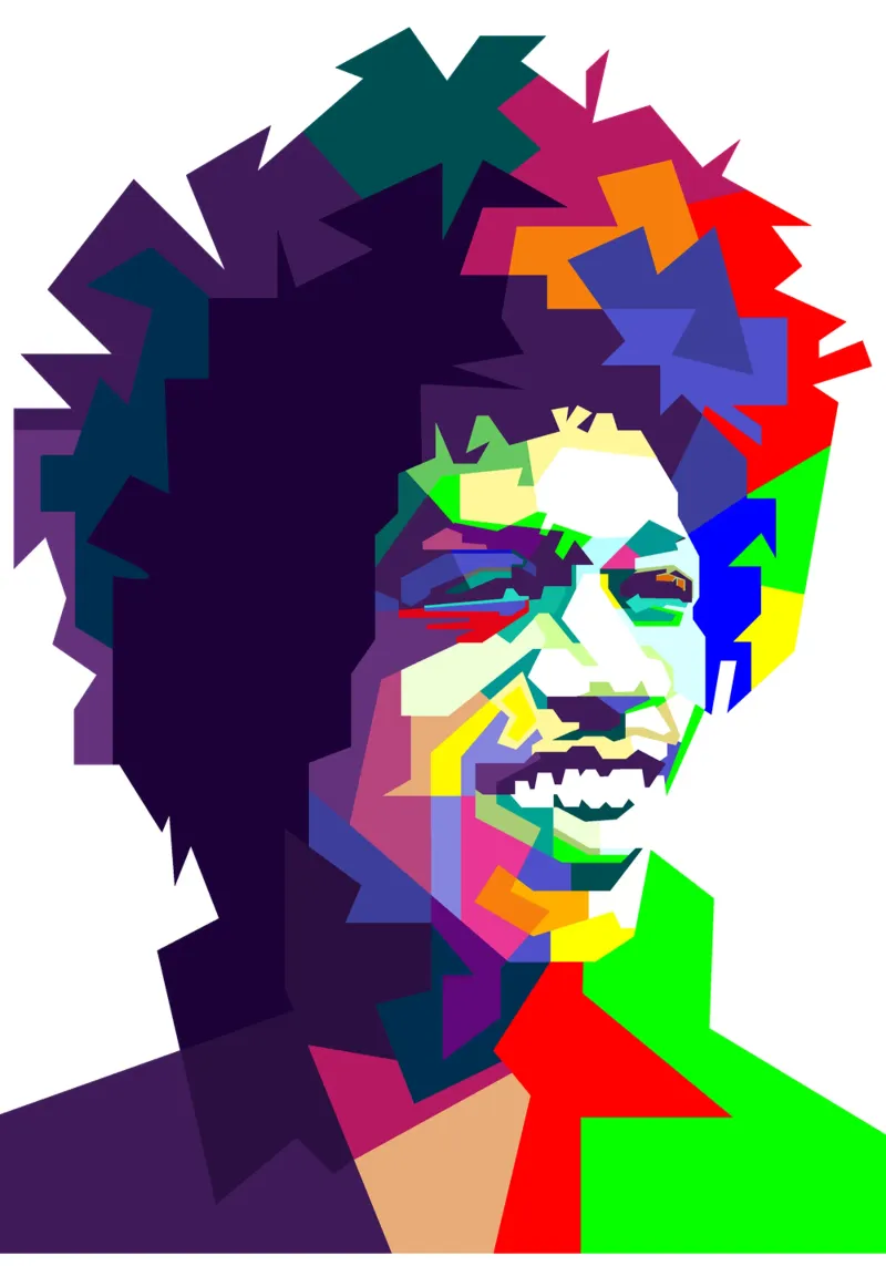 Jimi Hendrix Musica rock e blues WPAP pannello forex da Artkreator