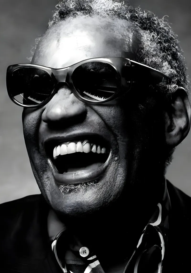 Ray Charles alluminio dibond da Low poly art