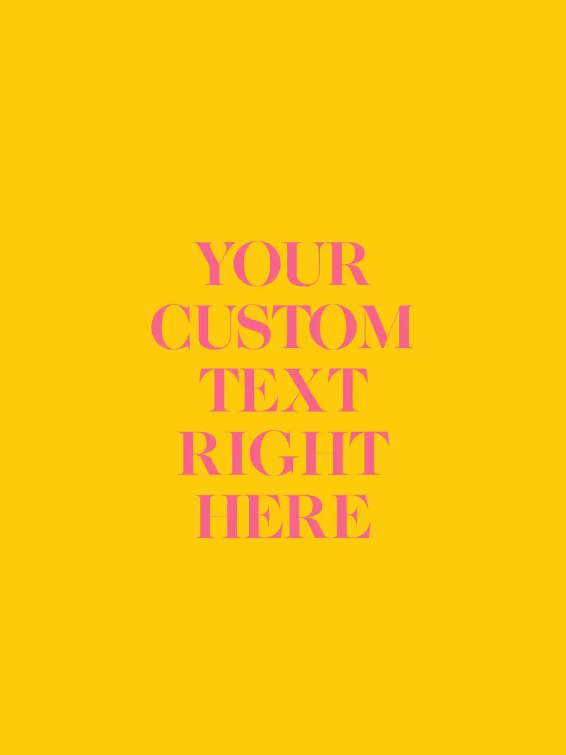 Custom text in pink on yellow Hahnemühle von WORTSPIEL