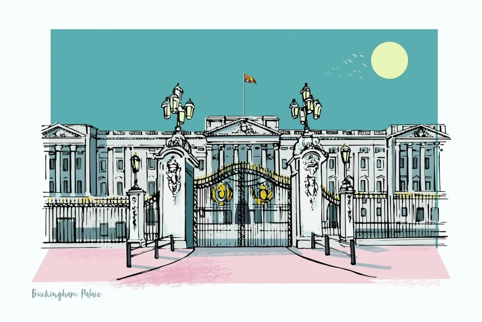 London Buckingham Palace poster con telaio in plastica da Rocket68