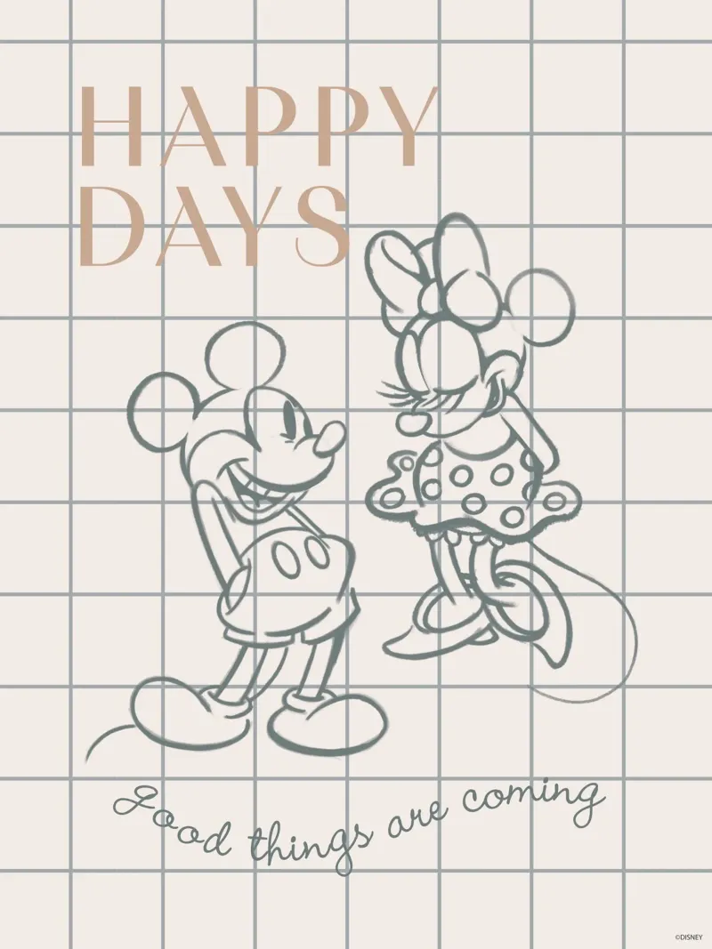 Happy Days - Minnie & Mickey carta hahnemühle da Mickey Mouse