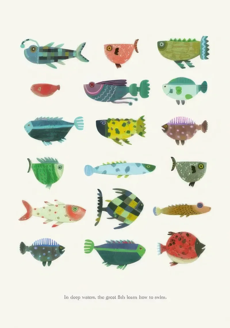Great Fish poster with aluminum frame by KIds Idea