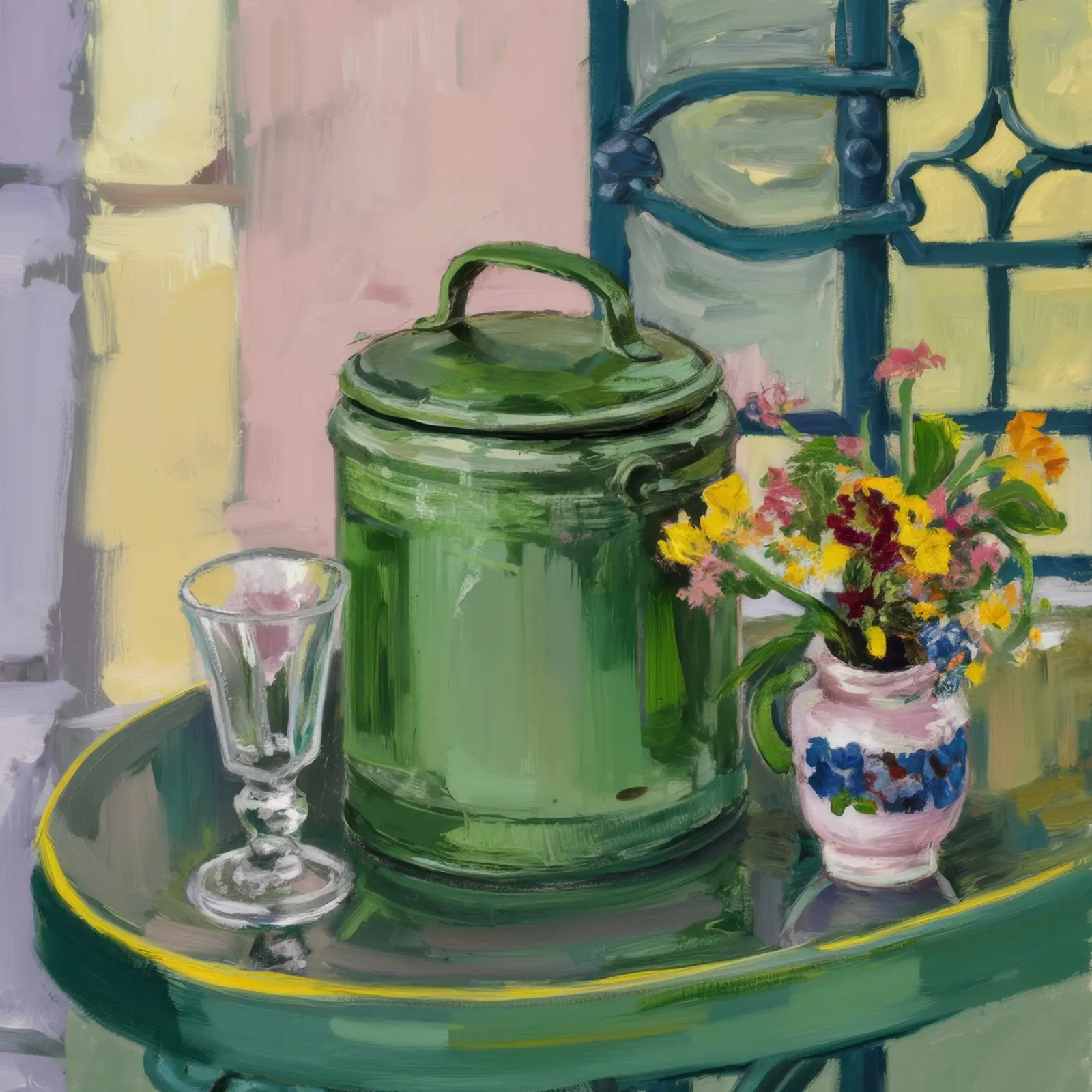 Green Jar Window canvas by Stone Decade