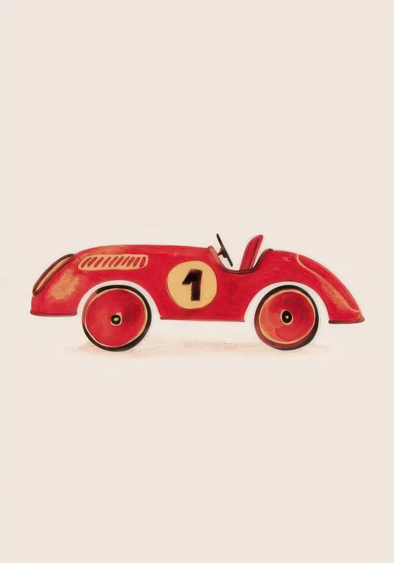 Red Racer Car poster with plastic frame by KIds Idea