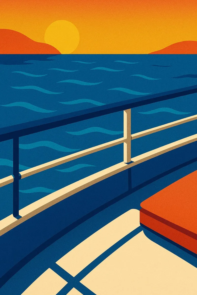 SUNSET CRUISE - The design version of absolute calm canvas by JETLAG | affiches voyage