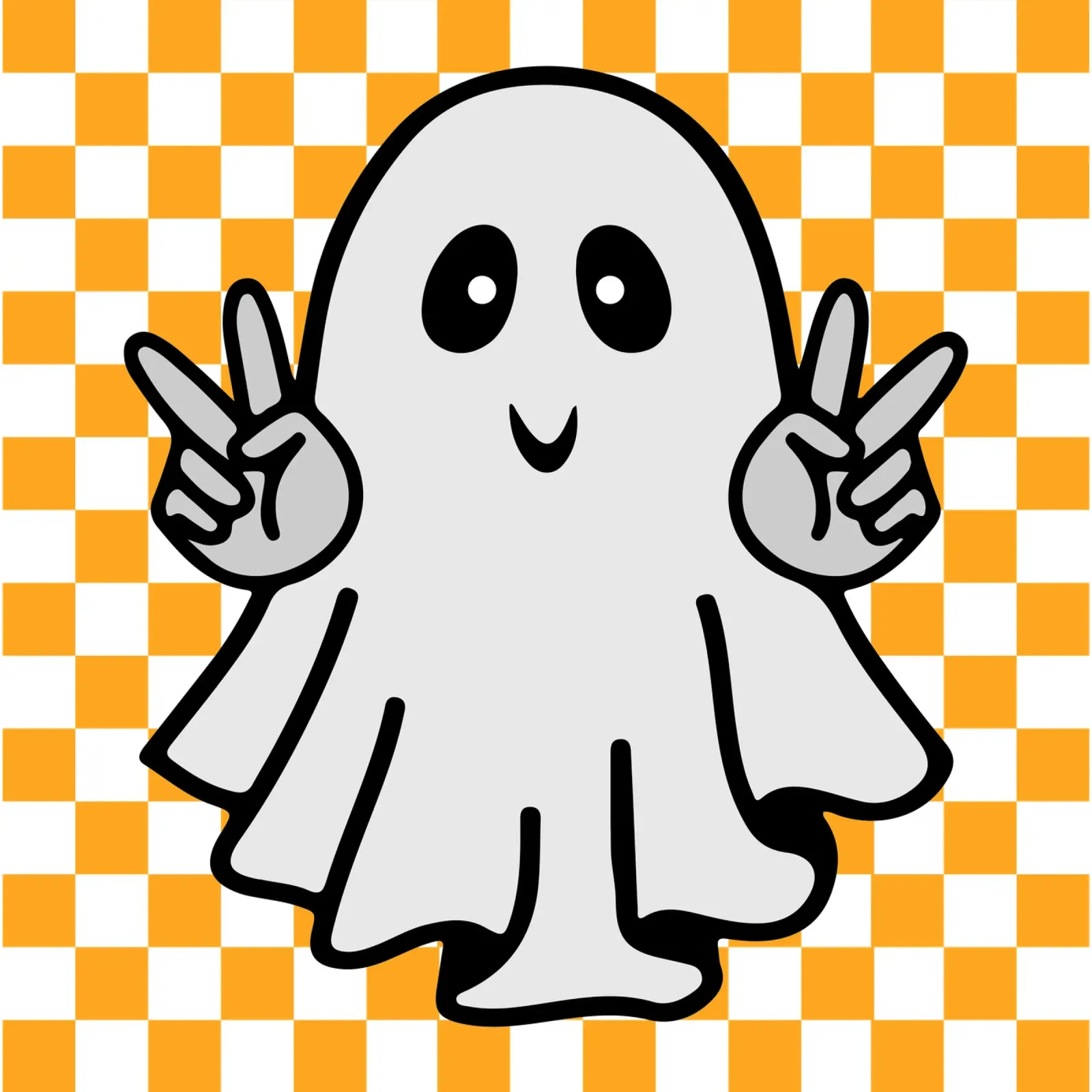 fantasma di Halloween con pace a scacchi pellicola backlit da onetime