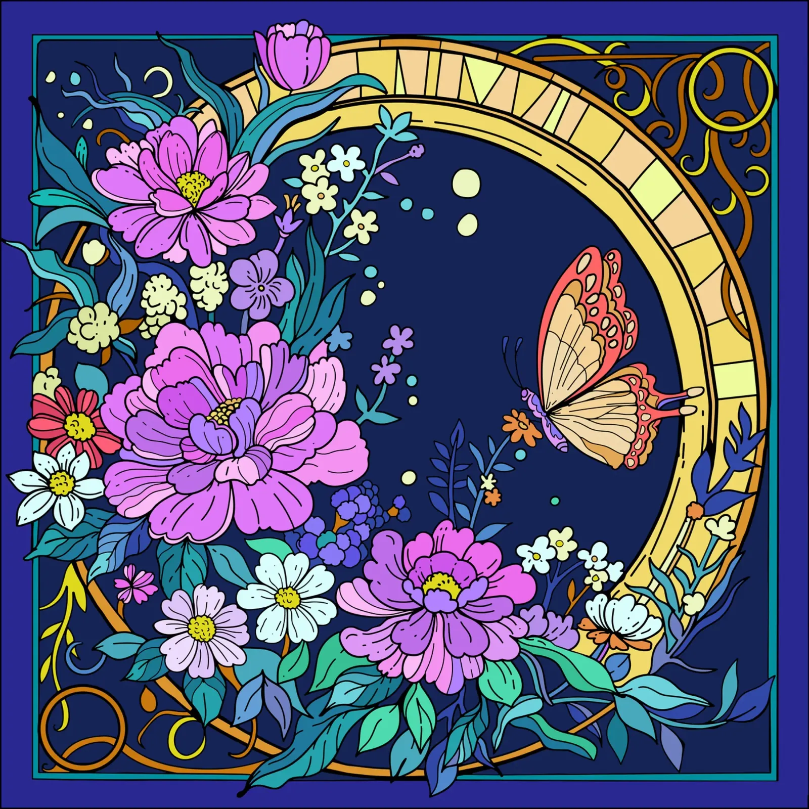 Vlindertuin canvas van Fanya Art