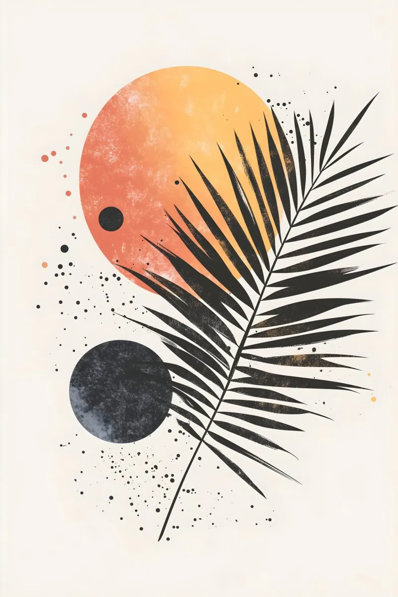 Waaier palm moderne kunst hahnemühle van Studio Verde